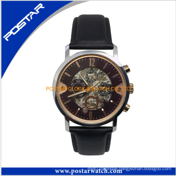 Fashion Automatic Watch Mechanical Watch with Geunine Leather Band